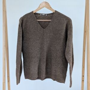 H&M V-Neck Sweater in Earthy Brown